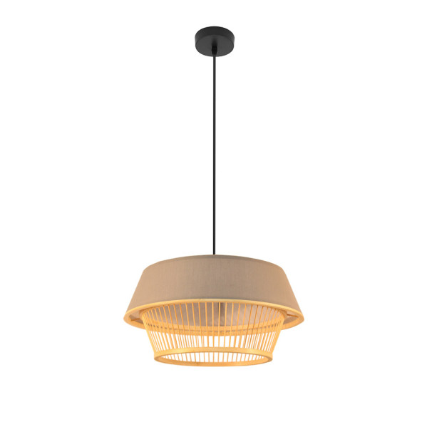 Colgante Bambu Yovani Negro/natural 1xe27 Regx46x46cm