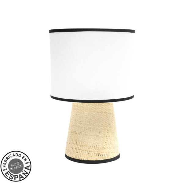 Sobremesa Camboya 1xe27 Blanco/natural 39x25x25cm