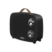 Termoventilador Ceramico Ptc Corcega 1500w Negro/cromo 2potencias 3funciones Corte Termico seg.antivuelco 21x23x13,6 Cm