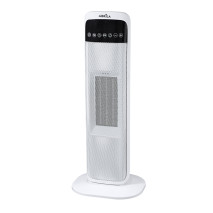 Termoventilador Ceramico Vertical Guadalupe 2000w Blanco/negro  2potencias oscilante Antivuelco C/remoto 62x21x15cm