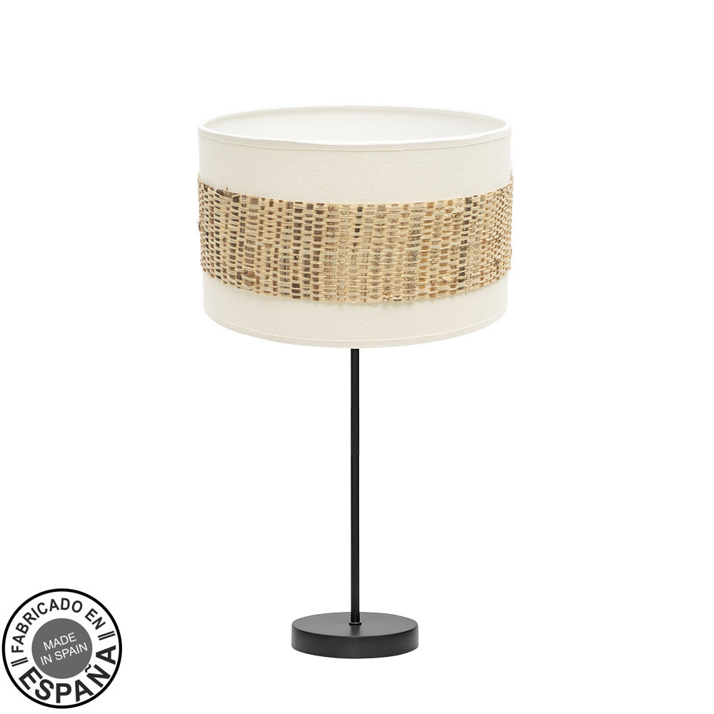 Sobremesa Mediana Nicaragua 1xe27 Negro/blanco/natural 63x30x30cm