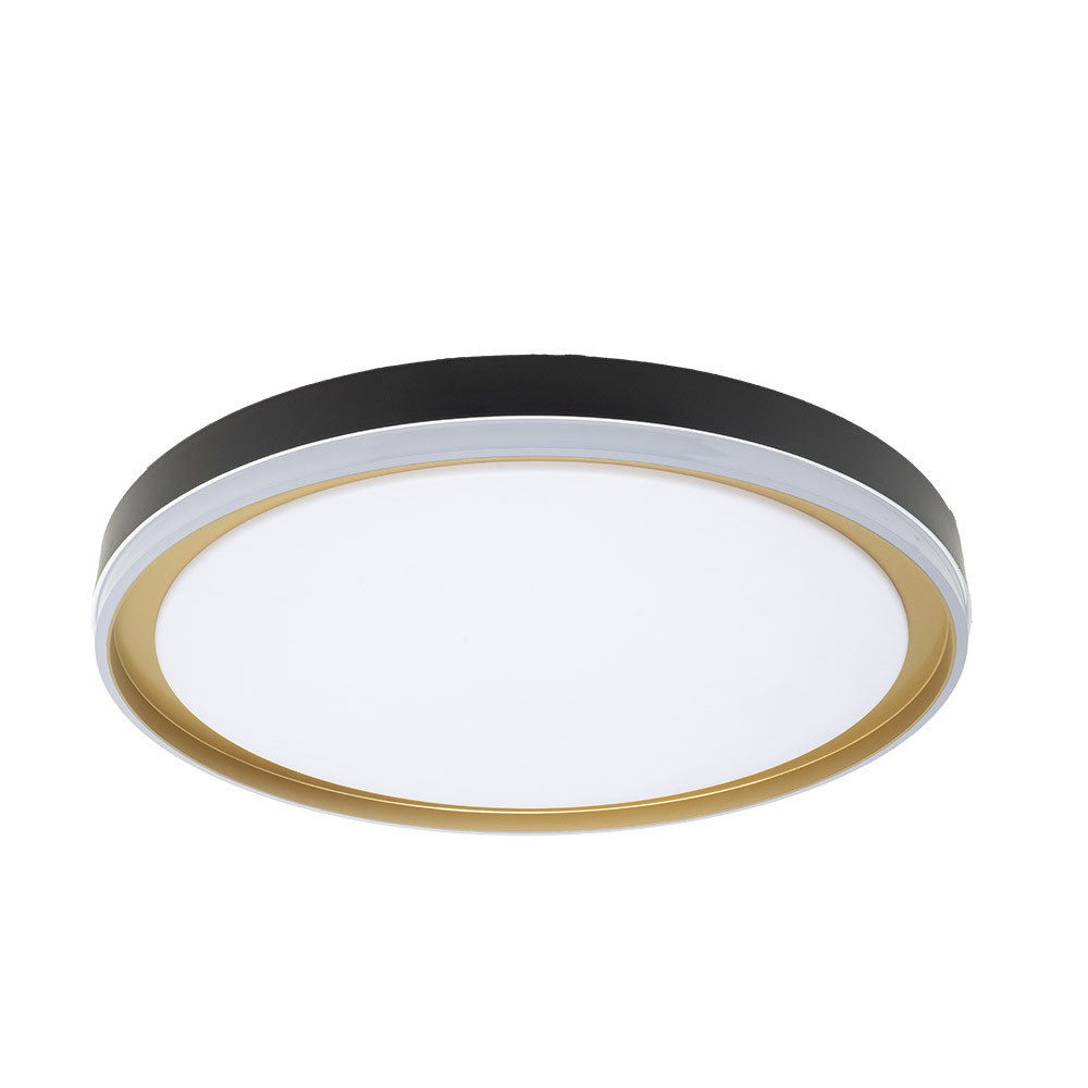 Plafon Claribel 60w 3000-4200-6500k Negro/oro 7,5x50x50cm 5400lm C/remoto, Reg.intensidad Y Memoria