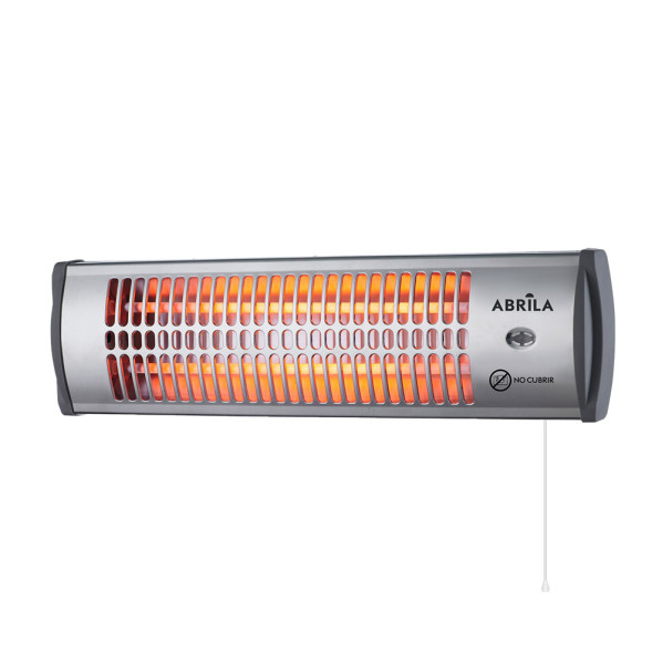Estufa Cuarzo Tioman 1200w Negroplata 2 Pot Control Cadena De Tiro 15x535x12 Cm