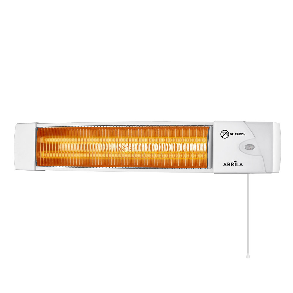Estufa Cuarzo Africa 1200w Blanco 2 Potencias Control Cadena De Tiro 10,4x57x10,8 Cm