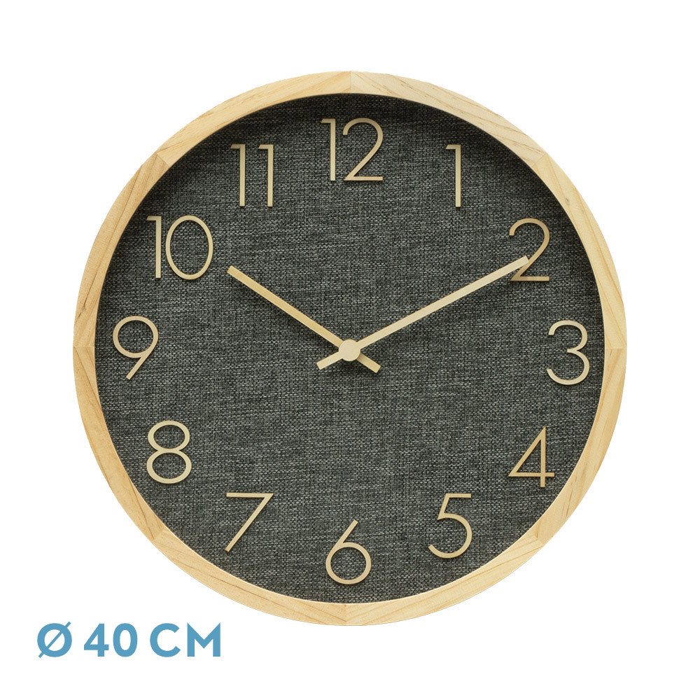 Reloj De Pared Rosellon Haya/gris 40x40x4,5cm Mov Continuo