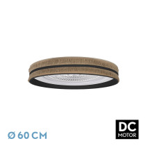 Ventilador  DC Natalia 72w Saco-negro 60d 5 Aspas 6 Veloc. 3 Colores 6120lm Remoto,memoria,temporizador,reg.Intensidad