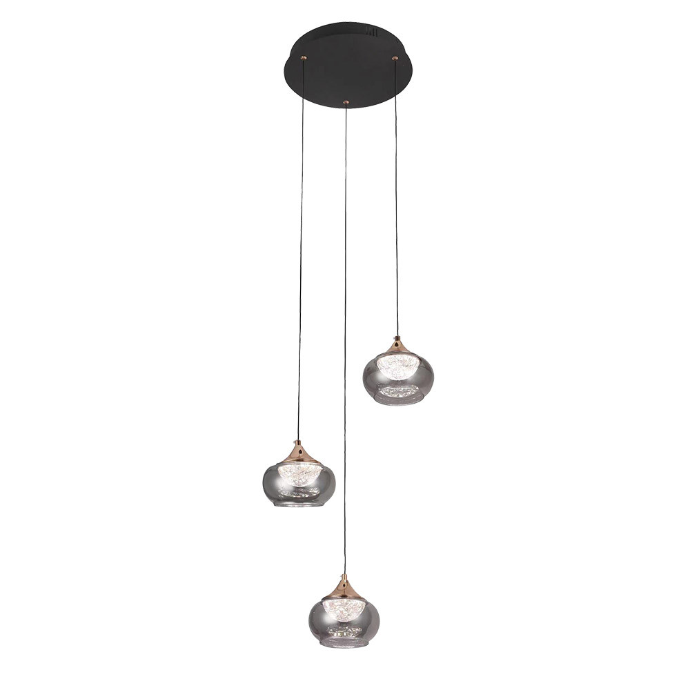 Plafon Pompeya 3l Negro 21w 3000-4000-6000k C/remoto Reg.intensidad 1890lm Regx35x35 Cm