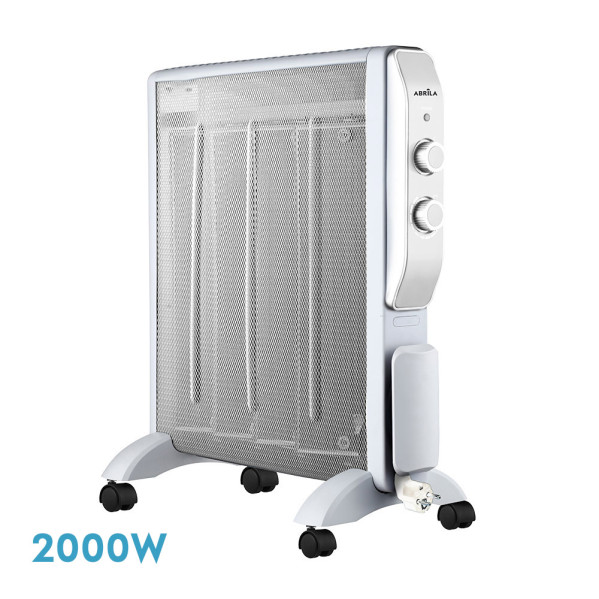Radiador De Mica Abrigo 2000w 4elementos Blancoplata 2potencias Antivuelcoluz Indtermostato Reg615x56x265 Cm