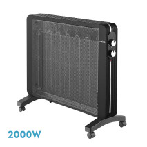 Radiador Mica Manglar 2000w Negro 2potencias Antivuelco Prot. Seg. Termost. Regulable 62x73,2x26 Cm