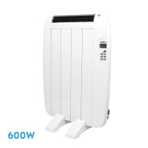 Emisor Termico Gaban 600w X en Aluminio Blanco Lcd Temporizador Mural/portatil 58,5x44x5,5 Cm