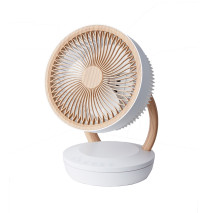 Ventilador Sobremesa Ruiseñor Blanco/madera 45w 3vel 3asp Remoto,temporizador,tactil 35,7x25,5x19,3cm