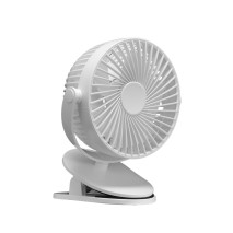 Ventilador Sobremesa C/pinza Peñafiel Blanco 5w 3+1vel Recargable Alimentacion Usb 5aspas Motor Dc 18x16x13cm Inalambrico
