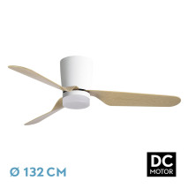 Ventilador 18w Dc Kochi Blanco 3 Aspas Haya 6 Vel 3000-4000-6000k Remoto+temporizador 132 D