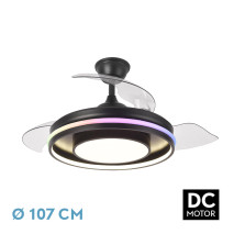 Ventilador Dc Pitufo 57w Nergro 3asp107d 3990lm Rgb +3000-4500-6500k Reg.intensidad+remoto+memo+temporiz