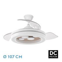 Ventilador Dc Cupido 59w Blanco/haya 3asp.107d 6980l 3000-4500-6500k Reg.intensidad+remoto+memoria+temporizador