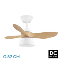 Ventilador Dc Cubico 36w 2680lm Blan/haya 3asp 82d  3000k,4500k,6000k,remoto+tempor+memoria