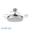 Ventilador Bayomo 59w 6980lm Niquel 4 Aspas Desp 34542x50107 D3 Color DcremotoRegIntensidad