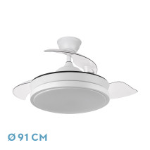 Ventilador Dc Escorpion Mini 59w Blanc 3aspas Desp. 91d 6980lm Remot+temporiz+memoria