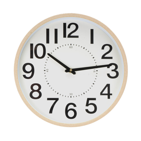 Reloj De Pared Pipo Madera/beis 35d Mov.continuo