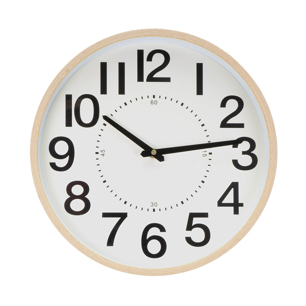 Reloj De Pared Pipo Madera/beis 35d Mov.continuo