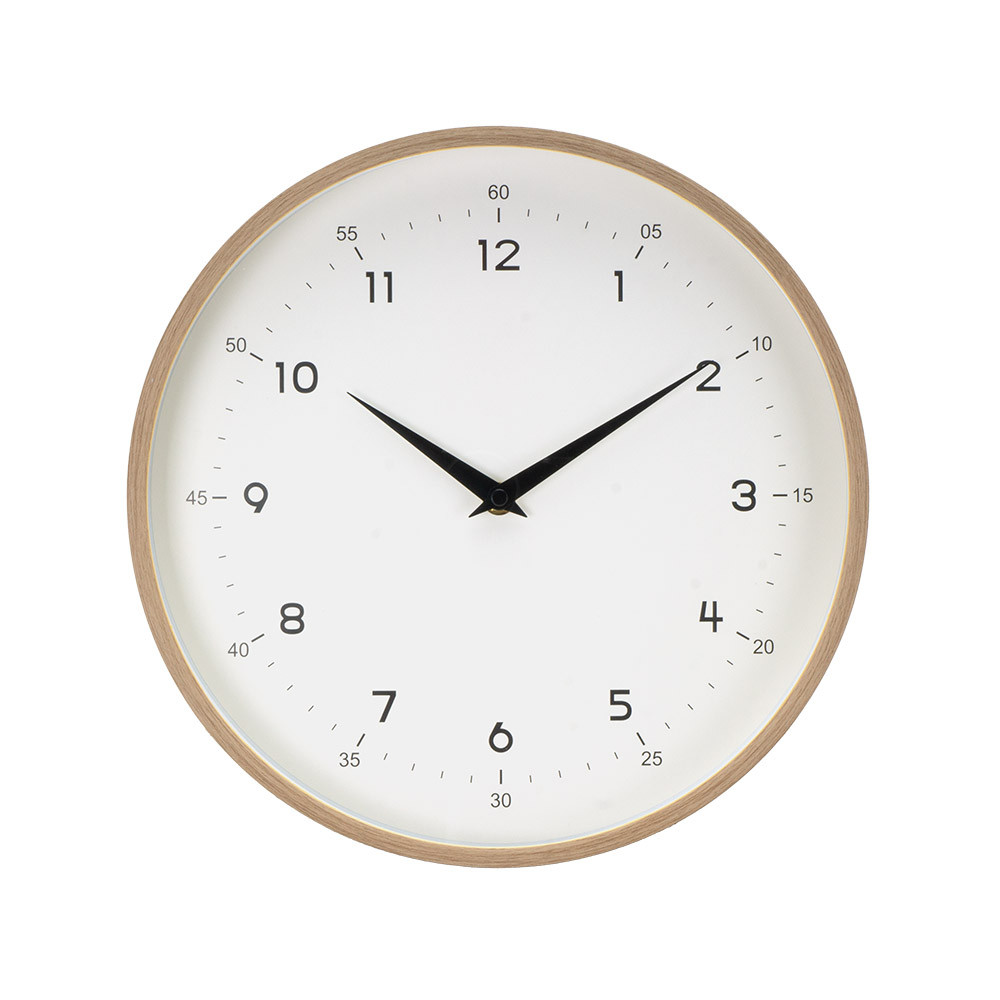 Reloj De Pared Ricoti Madera/blan 30d Mov.continuo
