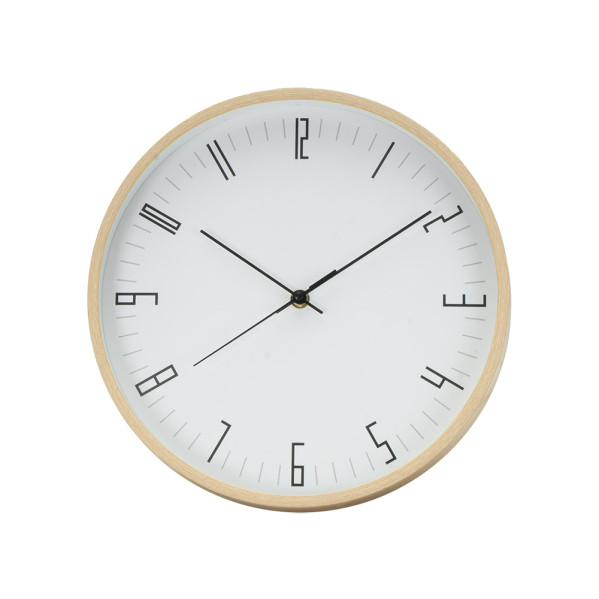 Reloj De Pared Spider Madera/blan 30d Mov.continuo