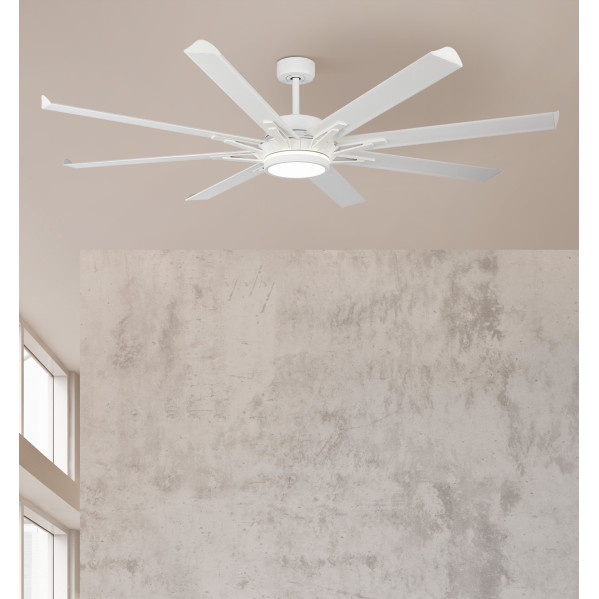 Ventilador Dc Grado 30w+15w Blanco 8 Aspas Aluminio 198d 6vel. 3 Colores 3250lm Remoto,memoria,temporizador