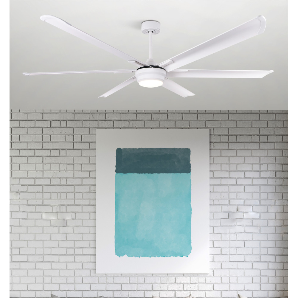 Ventilador Dc Marea 30w Blanco 6 Aspas Aluminio 198d 6vel. 3 Colores 3250lm Remoto,memoria,temporizador
