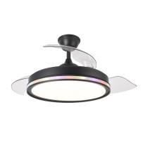 Ventilador Dc 59+7w Cacique Negro 3asp 107d 6980lm 3000-4500-6500k+rgb Remo+r.int+memo+temp