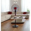 Ventilador De Pie Borlon Negroburdeos 3 Vel55w 5x2 aspas Orientable Remoto Temporizador Regx43x40 Cm