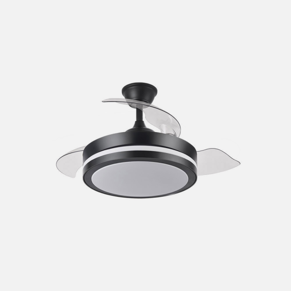 Ventilador Dc Esparta Peque 44w 5182lm Negro 72d 3asp 3000-4000-6000k Remoto+temporizador+memoria