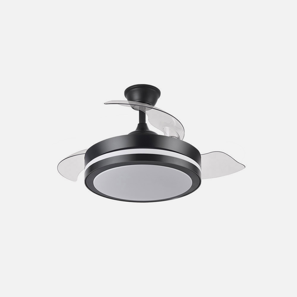 Ventilador Dc Esparta Peque 44w 5182lm Negro 72d 3asp 3000-4000-6000k Remoto+temporizador+memoria