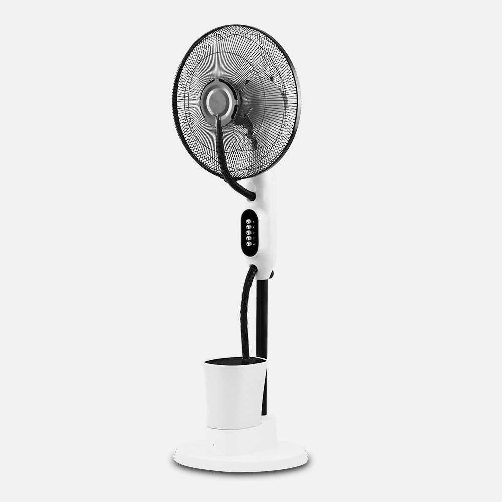 Ventilador Humidificador Pie Iceberg Blanco/negro 80w 3velocidades 3aspas Nebulizador 125x43x38cm Tanque Agua 2,8l