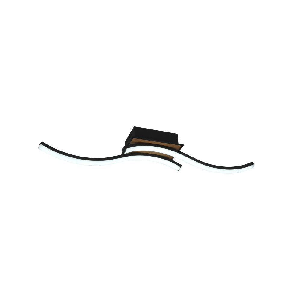 Plafon Murray 32w 3000-4000-6500k Negro/madera 3520lm C/remoto,memoria Y Reg.intensidad 9,5x62x11cm