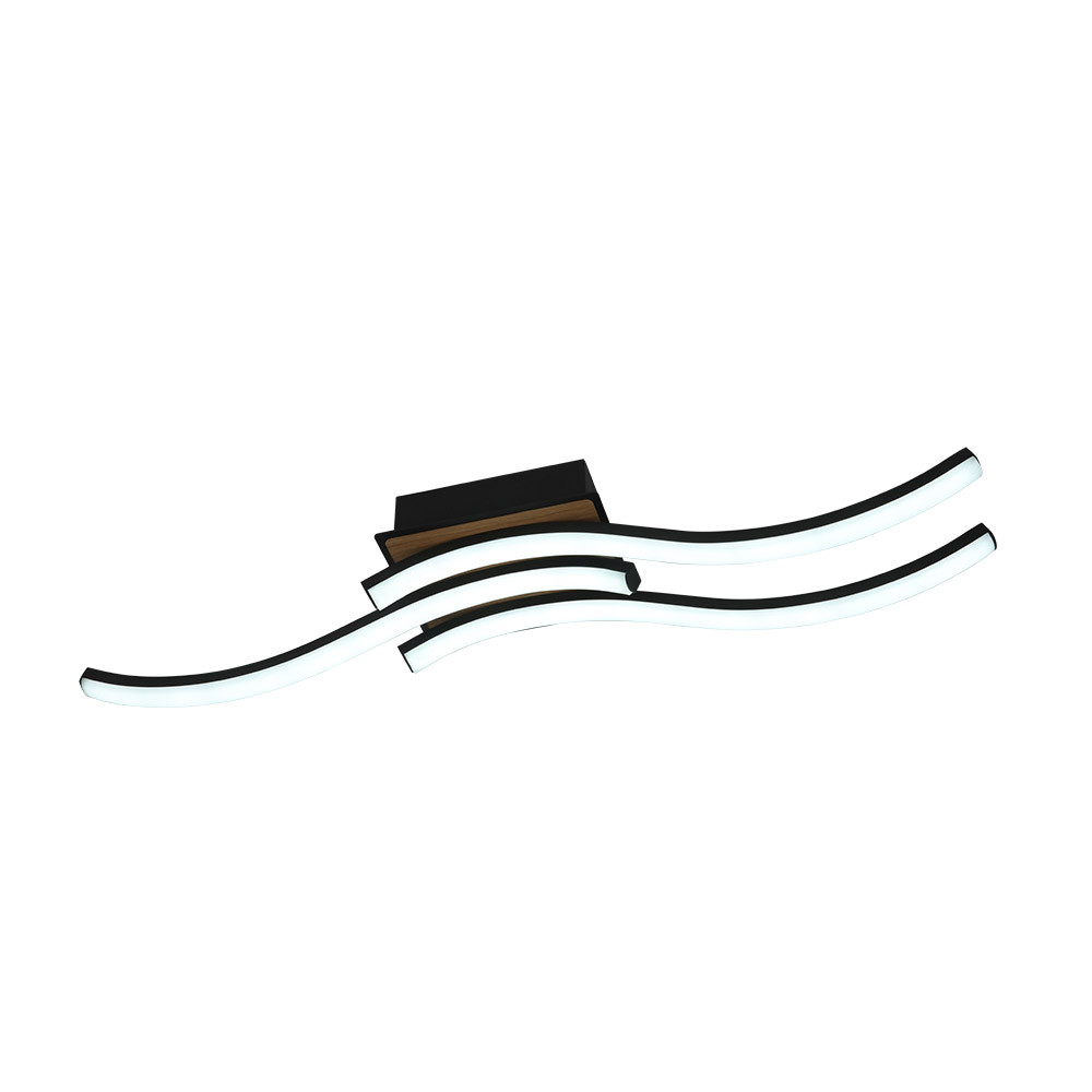 Plafon Murray 48w 3000-4000-6500k Negro/madera 5280lm C/remoto,memoria Y Reg.intensidad 9,5x62x11cm