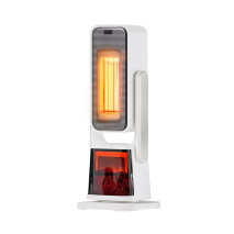 Termovent. Torre Ceramico Ptc 2000w Simoneta Blanco/negro 2potencias  4func.termost.seg.remoto Y Display 58x22x22cm