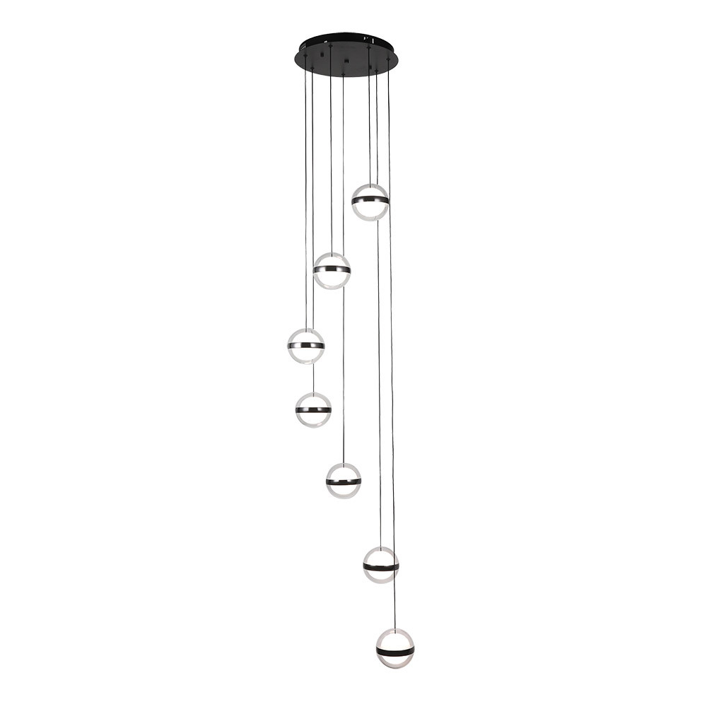 Plafon Colgante People 7l Negro 196w 3000-4000-6000k 15288lm Remoto Y Reg.intensidad Regx40x40cm