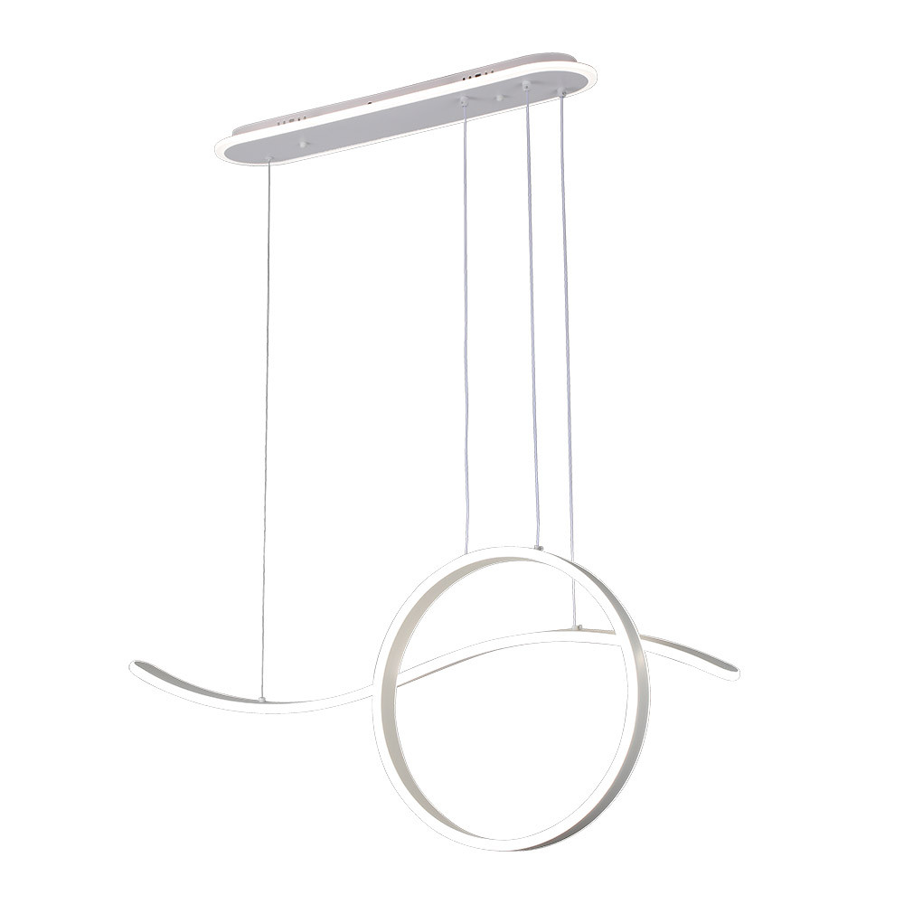 Colgante Style Blanco 205w 3000-4000-6000k 17940lm C/luz Ambiente Remoto Y Reg.intensidadad Regx100x15cm