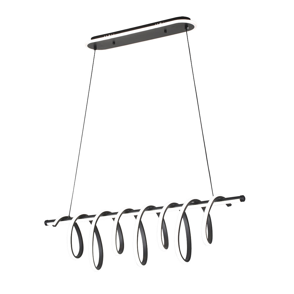 Colgante Premium Negro 157w 3000-4000-6000k 13884lm C/luz Ambiente Remoto Y Reg.intensidad Regx90x26cm