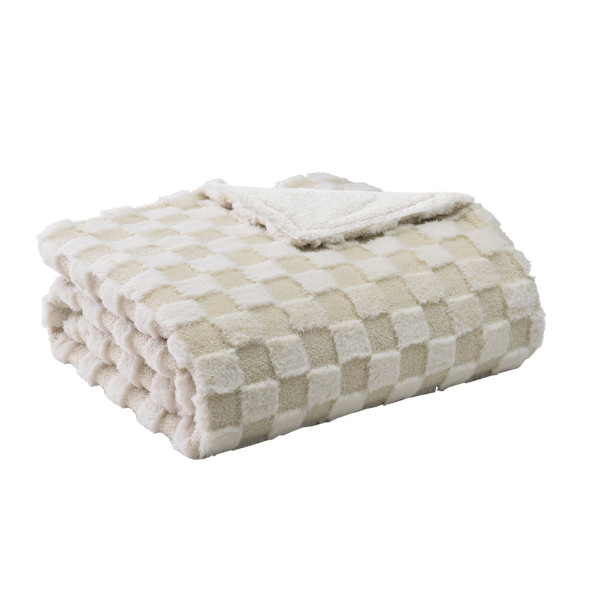 Manta Elect.alcantara Beis/blanco 160w 160x120cm 9niveles Autoapagado, Protec.seg.,lavable