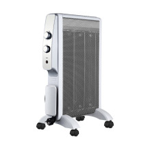 Radiador De Mica Abrigo 1500w 3elem Blanco/plata 2pot Antivuelco,luz Indicadora Termost.regulable 61,5x47x26,5cm