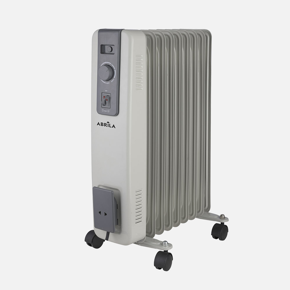 Radiador Aceite Acebuche 2000w Gris 3pot.9elementos,antivuelco.termost.ajust.proteccion Seg.54,5x37x24cm