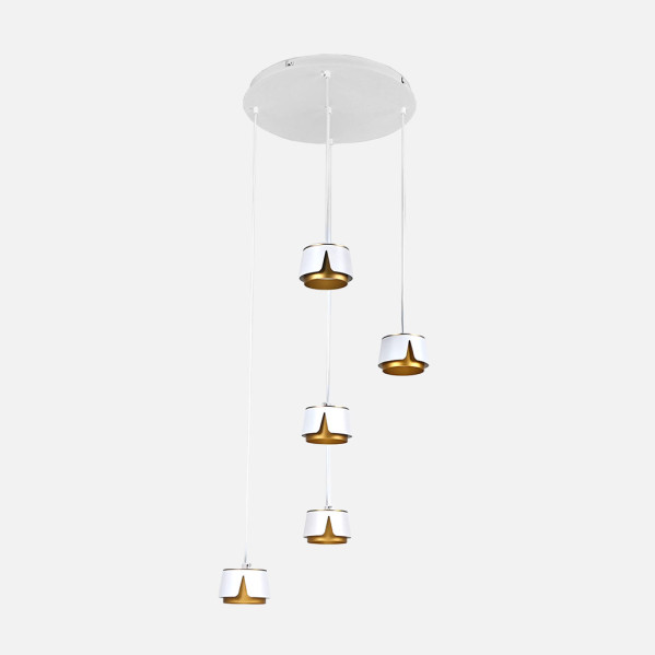 Plafon Domenica 5 X Gx53 Blanco/oro 45w 4000k 4000lm Bombillas Incluidas Regx38x38cm