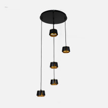 Plafon Domenica 5 X Gx53 Negro/oro 45w 4000k 4000lm Bombillas Incluidas 100x38x38cm