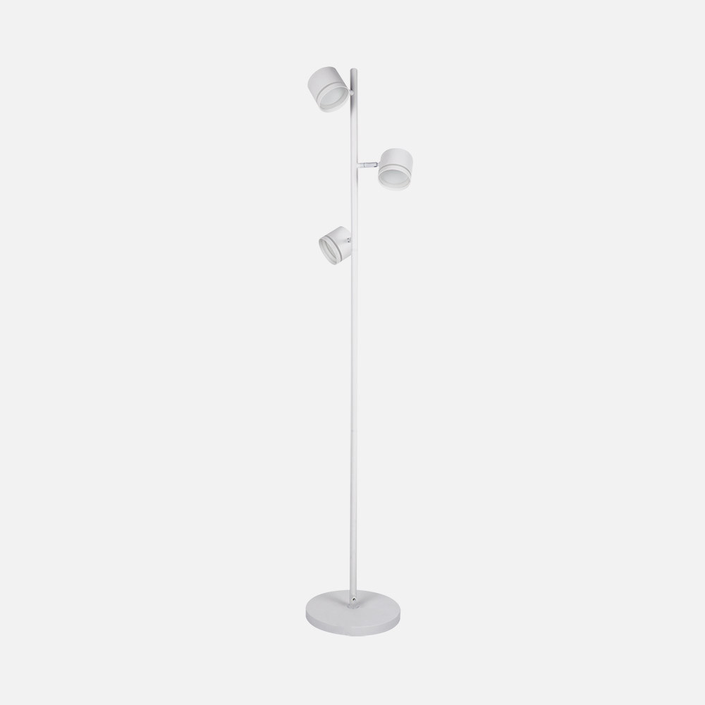 Pie Salon Ortiga 3 X Gx53 Blanco 27w 2400lm Orientable Bombillas Incluidas 142x25x25cm