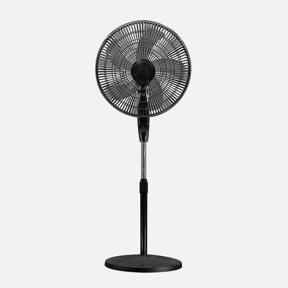 Ventilador De Pie Escudero Negro 3vel 45w 5asp 40d Fijo/rotat.orientable Regx40x40cm