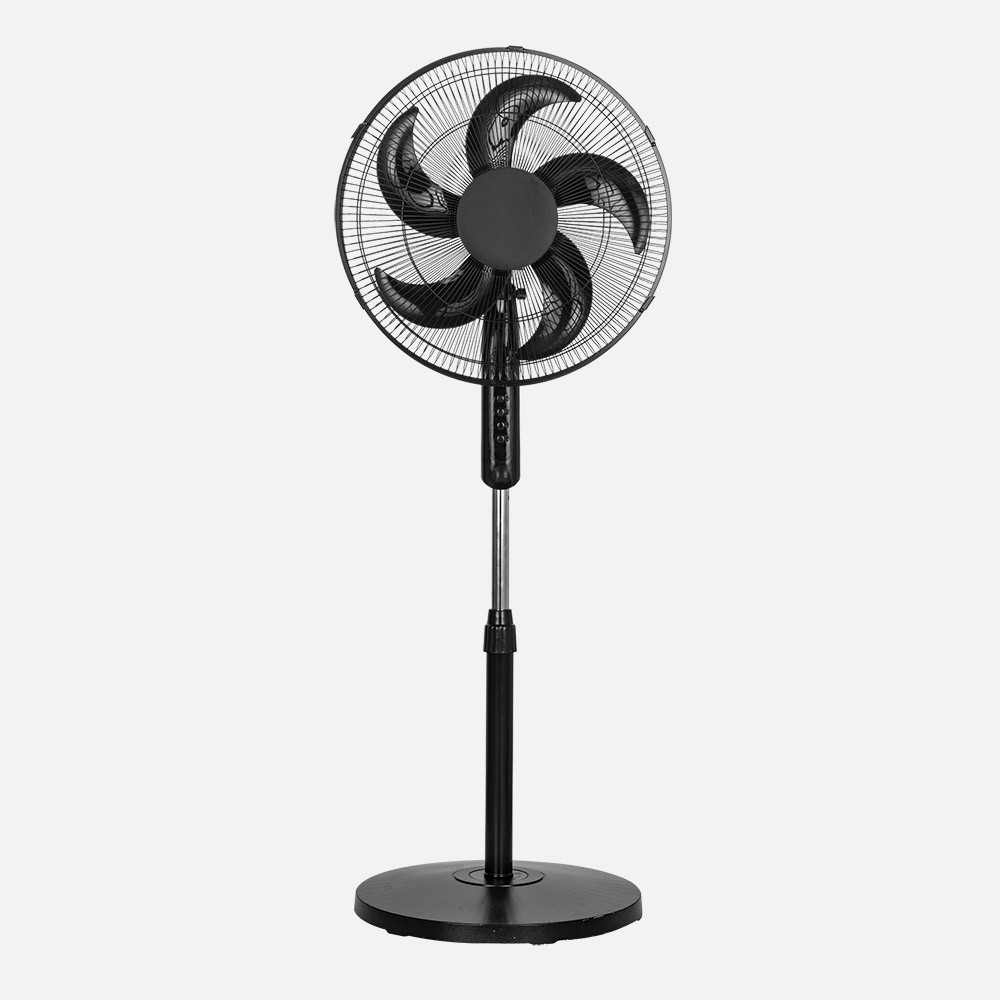 Ventilador De Pie Spirit Negro 3vel 50w 5asp Fijo Y Rotatorio Regx43x43cm