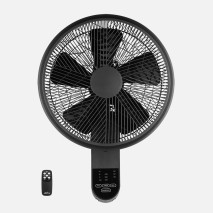 Ventilador Pared Aloha 50w Negro 3vel 5asp C/remoto Oscilante Y Orientable,temporiz.60x43x32cm