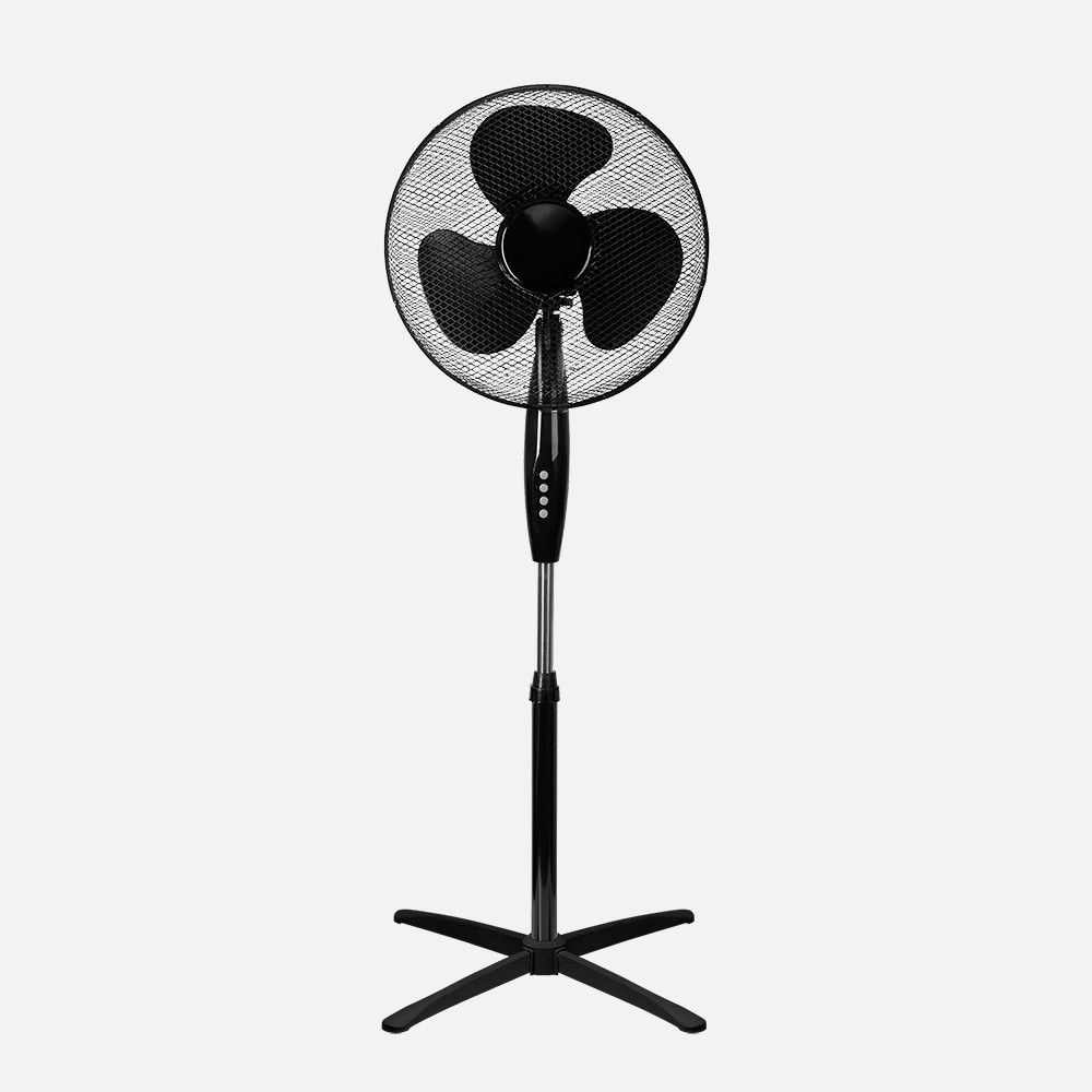 Ventilador De Pie Flip 45w Negro 3vel 3aspas 40d Orientable.Fijo Y Rotatorio Regx48x48cm