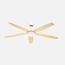 Ventilador Dc Altea 24w Blanco/haya 5aspas 6vel.142d 2880 Lm 3000-4500-6500k Remoto+memoria+temporizador